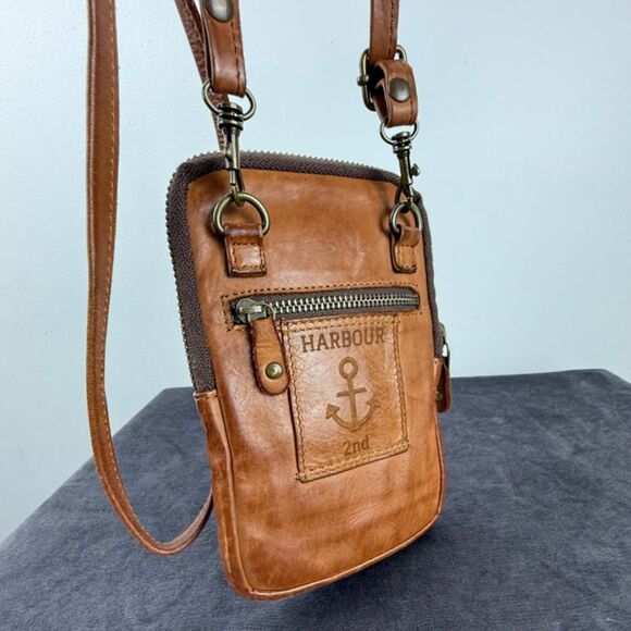 Harbour 2nd Mini Leather Phone Wallet Crossbody Bag – Adjustable Strap - Picture 14 of 14